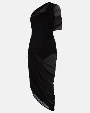 Magda Butrym One-Shoulder Ruched Midi Dress - Black
