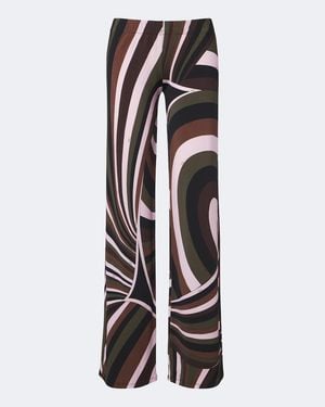 PUCCI Iride Jersey Satin Straight Trousers - Black
