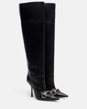 Gucci Stiefel Avenue Horsebit Aus Leder - Schwarz