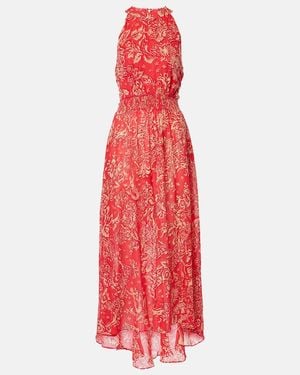 Poupette Celie Printed Halterneck Maxi Dress - Red