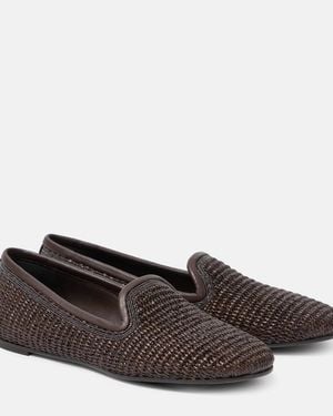 Brunello Cucinelli Slippers De Rafia - Marrón