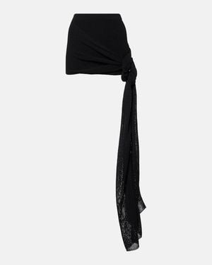 AYA MUSE Minifalda De Algodon Drapeada - Negro