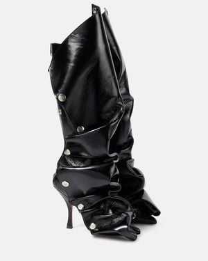 Y. Project Snap 100 Leather Knee-High Boots - Black