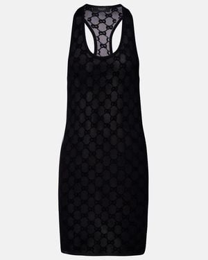 Gucci Gg Crepe Minidress - Black