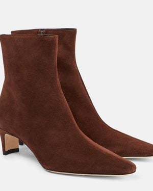 STAUD Wally 55 Suede Ankle Boots - Brown