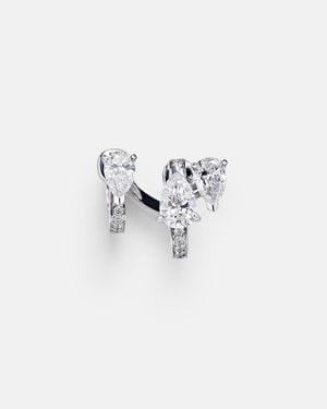 Repossi Serti Sur Vide 18Kt Single Clip-On Earring With Diamonds - White