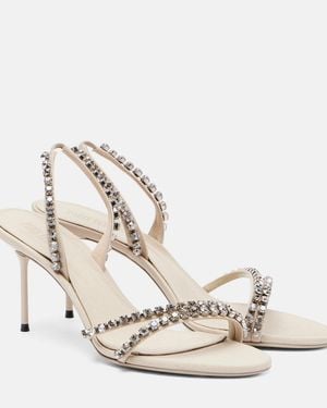 Paris Texas Lidia 70 Crystal-Embellished Mules - Natural