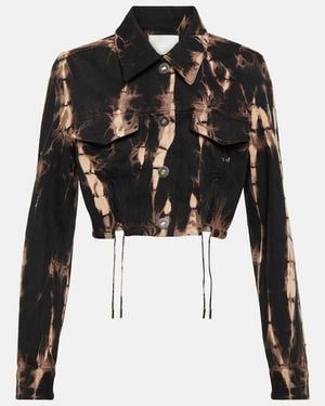 Dion Lee Tie-Dye Cropped Denim Jacket - Black