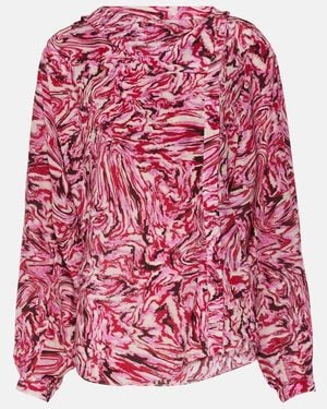 Isabel Marant Tiphaine Printed Silk Blouse - Red