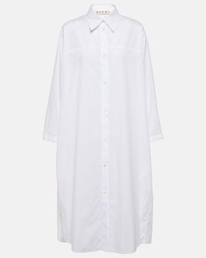Marni Cotton Poplin Shirt Dress - White