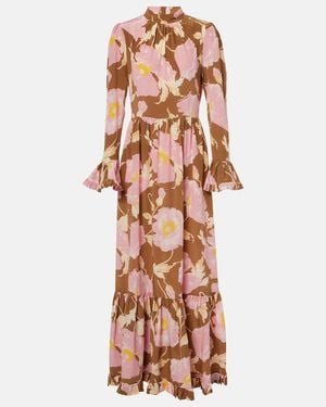La DoubleJ Visconti Silk Crepe De Chine Maxi Dress - Multicolor