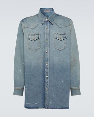 Acne Studios Distressed Denim Shirt - Blue