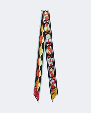 PUCCI Panuelo Onda Y Nawaho De Sarga De Seda - Blanco