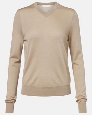 The Row Cashmere And Silk Jumper - Natural