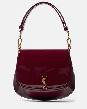 Saint Laurent Voltaire Patent Leather Shoulder Bag - Red