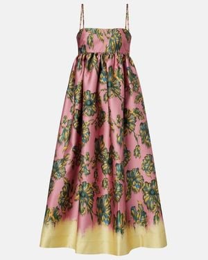 ALÉMAIS Vestido Midi Faye Floral - Rojo