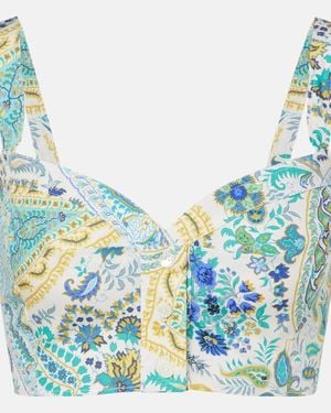 Etro Cropped-Top Aus Baumwolle - Blau