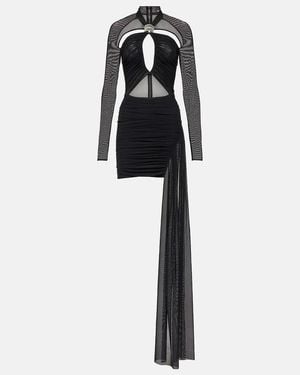 David Koma Asymmetric Cutout Jersey Minidress - Black