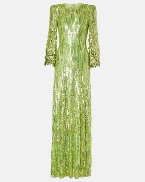 Jenny Packham Nymph Sequined Gown - Green