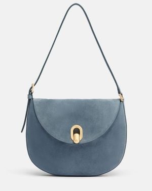 SAVETTE Tondo Small Suede Shoulder Bag - Blue