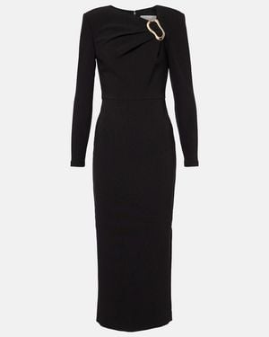 Roland Mouret Asymmetric Crepe Midi Dress - Black