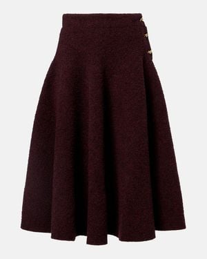 Bottega Veneta Knot Knitted Midi Skirt - Purple
