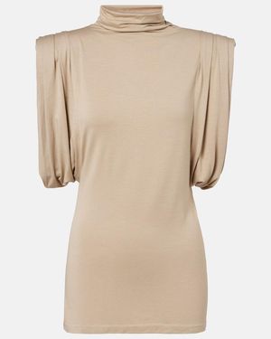 Mugler Top Aus Jersey - Natur
