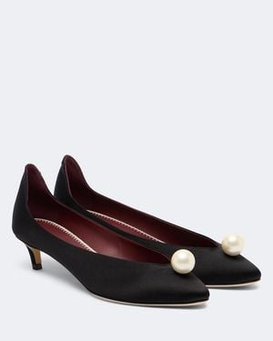 Magda Butrym Embellished Satin Court Shoes - Brown