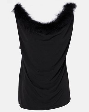 Coperni Feather-Detailing Top - Black