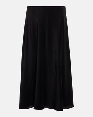 The Row Medela Silk Satin Midi Skirt - Black