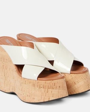 Paris Texas Mara 135 Patent Leather Platform Sandals - Brown