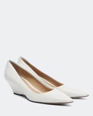 The Row Liisa Leather Wedges - White