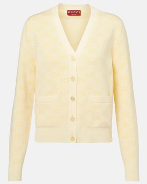Gucci Cardigan Gg Aus Baumwoll-Jacquard - Natur