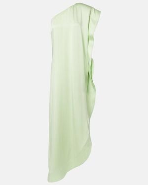 Stella McCartney Envers Asymmetric Satin Cocktail Dress - Green