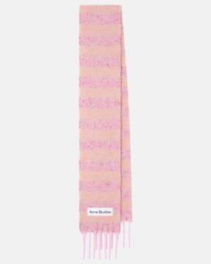 Acne Studios Bufanda En Mezcla De Lana A Rayas - Rosa