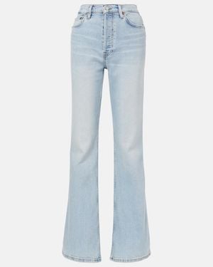 RE/DONE The Riding Jean High-Rise Flared Jeans - Blue