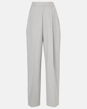 Jacquemus Curzio Mid-Rise Jersey Wide-Leg Trousers - White