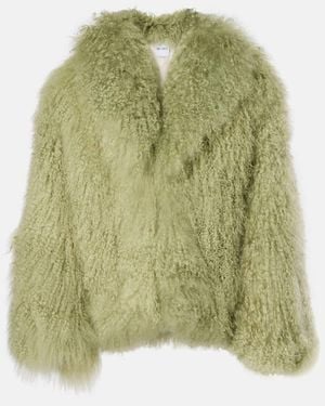 The Attico Faux Fur Jacket - Green