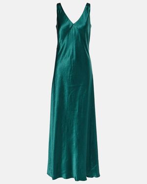 vince satin cap-sleeve v-neck dress Vince Women's Satin Bias Cap-Sleeve Dress Saint Bernard