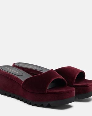 Stella McCartney Wedge-Pantoletten Sneak Elyse Aus Samt - Rot