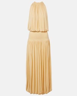 TOTEME Gathered Jersey Maxi Dress - Metallic