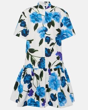 Erdem Cotton Floral Mini Dress - Blue