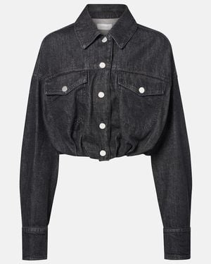Sportmax Sondrio Cropped Denim Shirt - Black