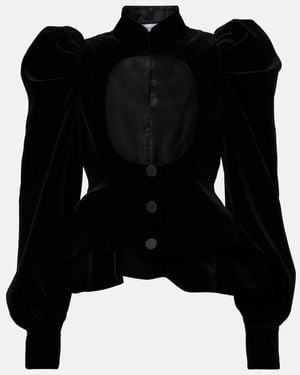 McQueen Jacke Aus Baumwollsamt - Schwarz
