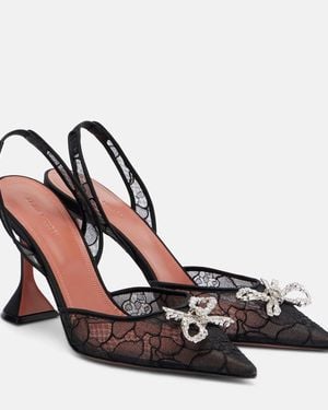 AMINA MUADDI Rosie Lace Slingback Court Shoes - Black