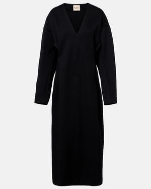 Plan C Cotton-Blend Midi Dress - Black