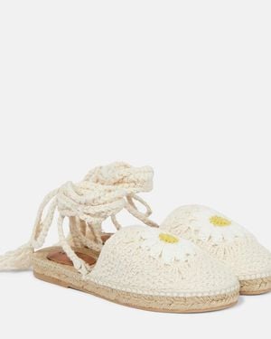 Alanui Espadrilles Daisy Aus Haekelstrick - Weiß