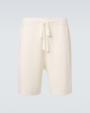 Commas Crochet Cotton And Hemp Bermuda Shorts - White