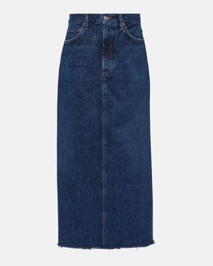Agolde Hilla Denim Maxi Skirt - Blue