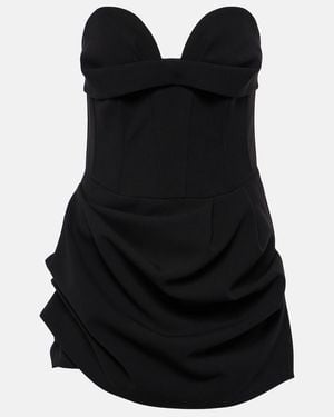 Magda Butrym Draped Wool-Blend Bustier Dress - Black